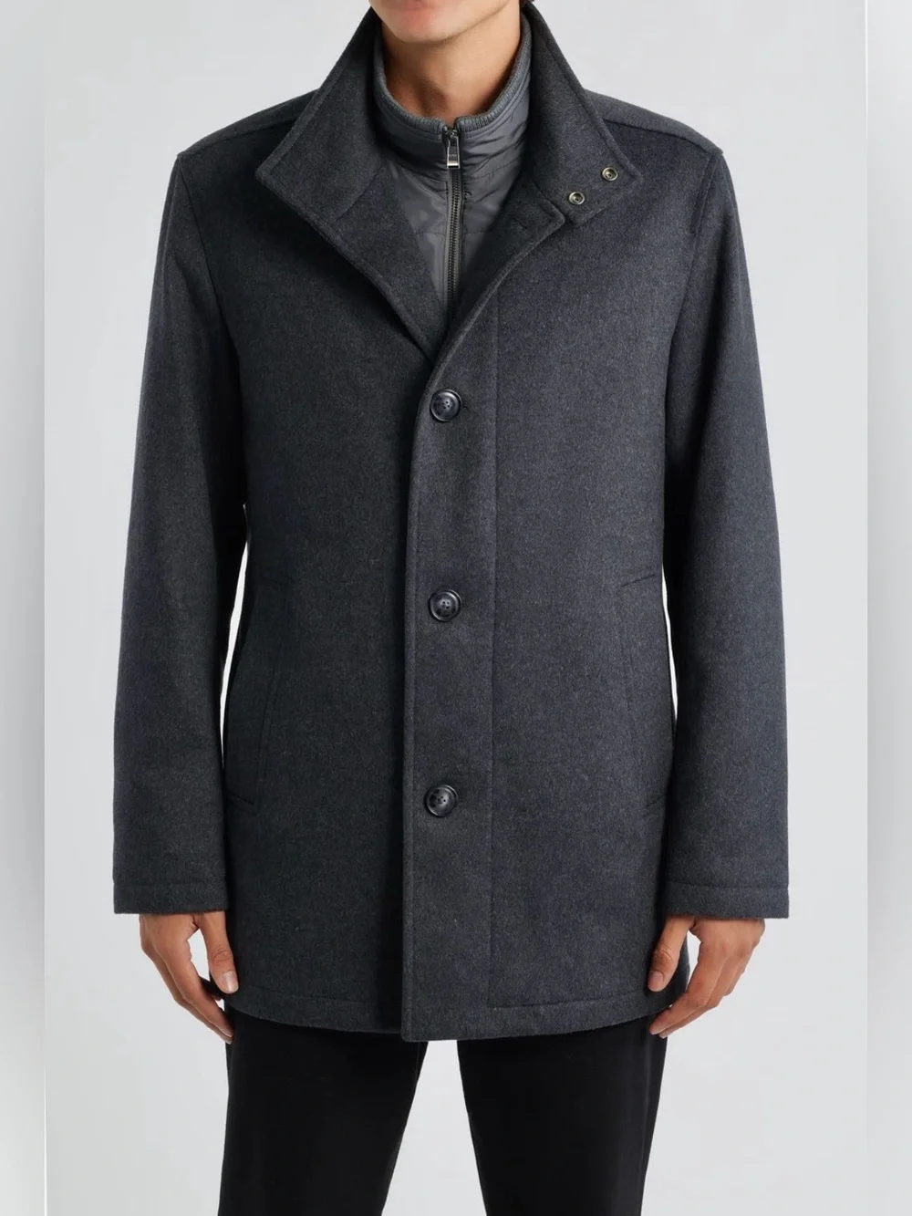 Hugo Boss Coxtan Wool-Cashmere Blend Coat in Medium Grey, 38R
